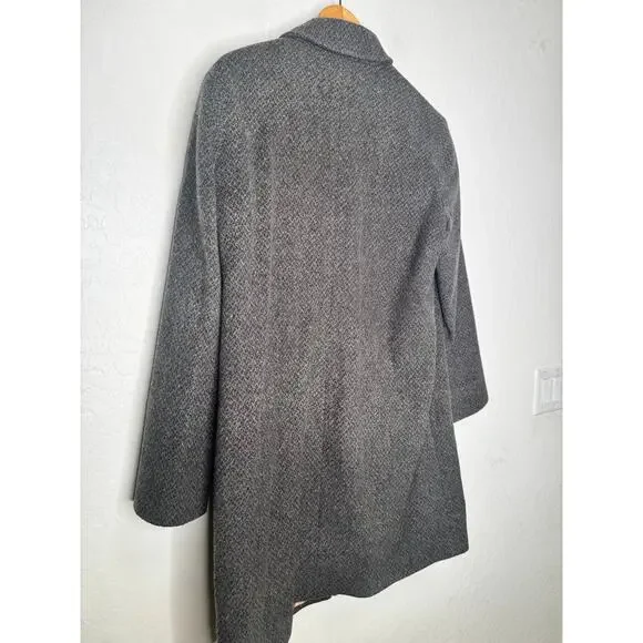 Peruvian Connection Womens Alpaca Wool Gray Button Long Lined Coat Pocket Sze 12 - Picture 6 of 13